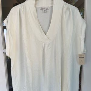 White rolled large sleeve